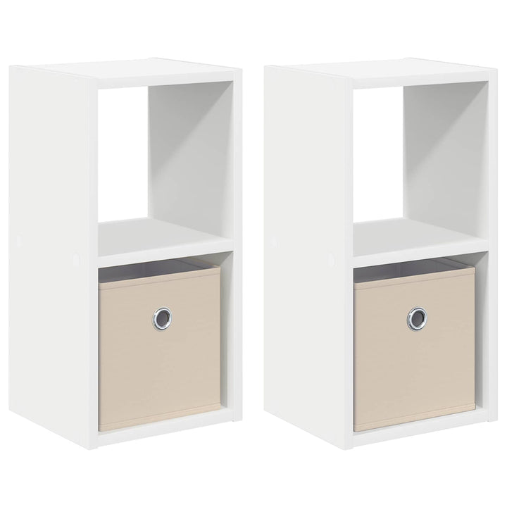 Sengebord 2 pcs Hvid 25,5 x 22 x 49,5 cm Konstrueret træ