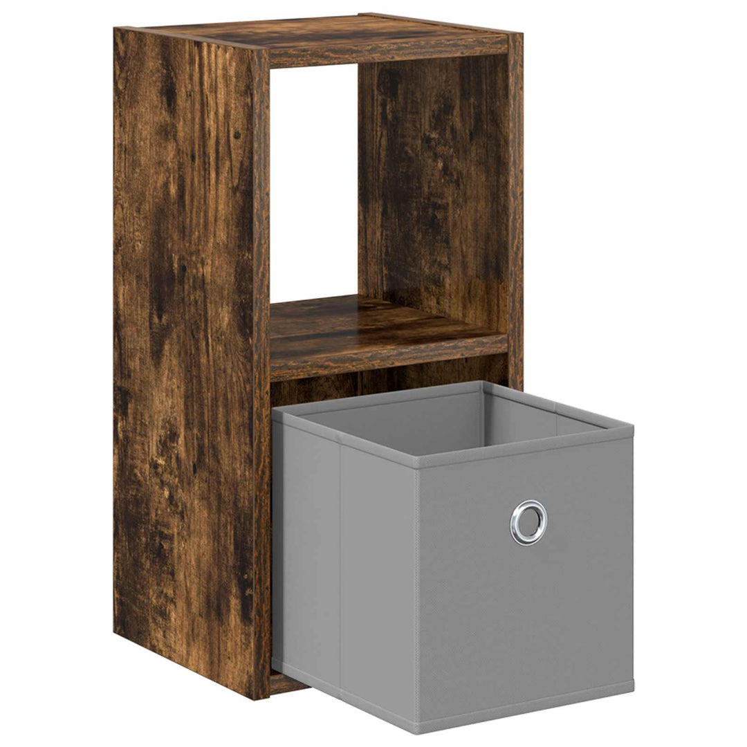 Sengebord 2 pcs Røget eg 25,5 x 22 x 49,5 cm Konstrueret træ