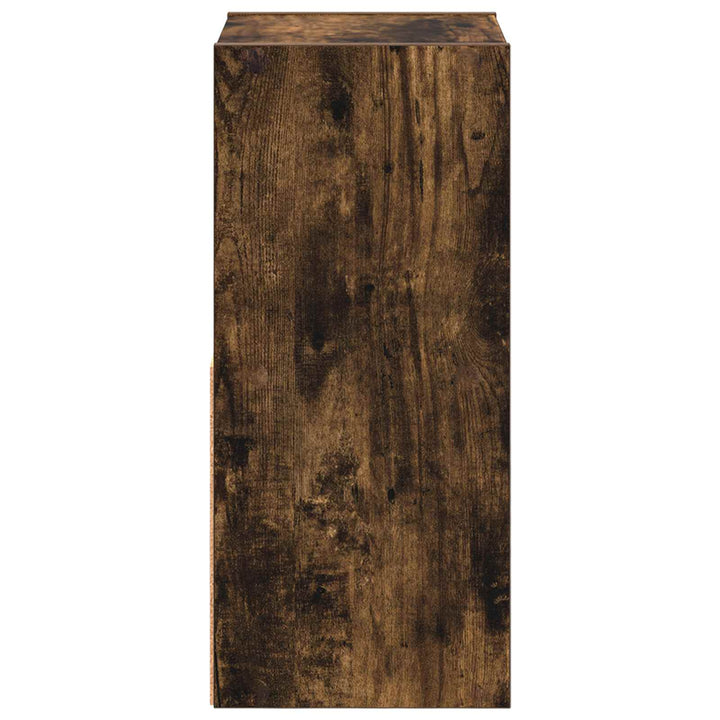 Sengebord 2 pcs Røget eg 25,5 x 22 x 49,5 cm Konstrueret træ
