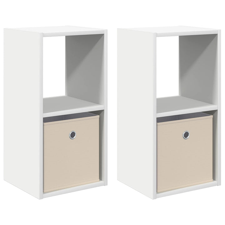 Sengebord 2 pcs Hvid 30,5 x 27 x 59,5 cm Konstrueret træ