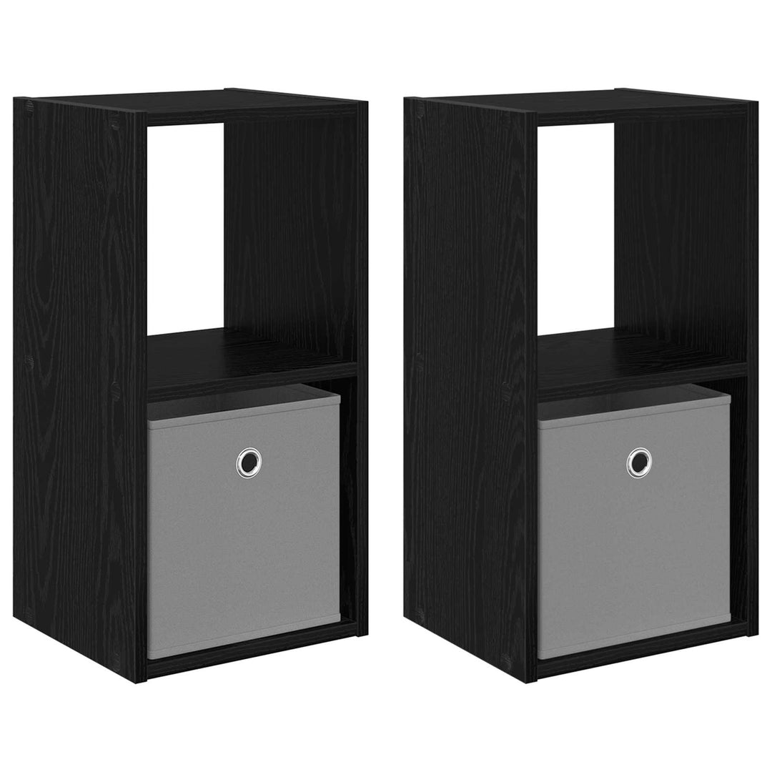 Sengebord 2 pcs Sort eg 30,5 x 27 x 59,5 cm Konstrueret træ