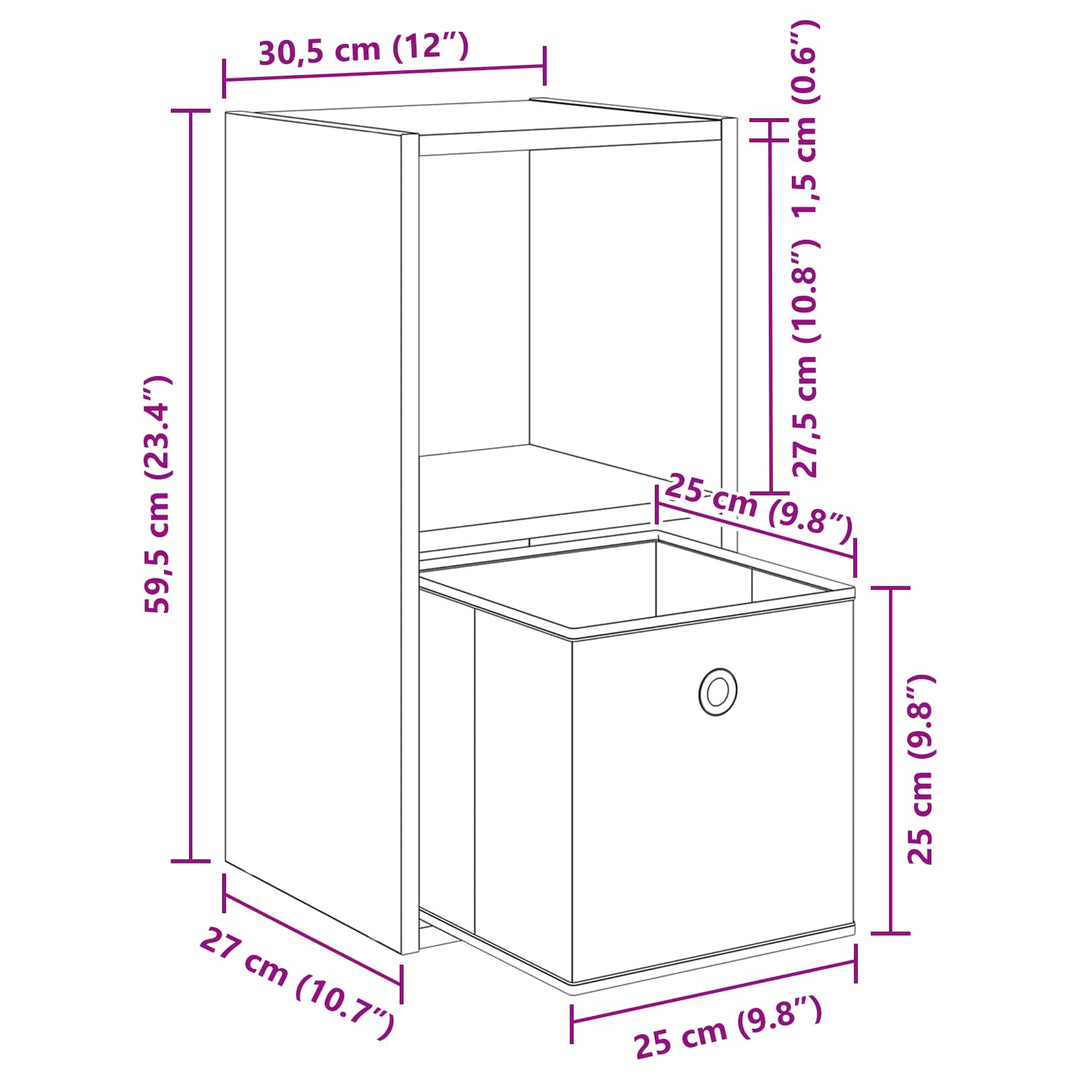 Sengebord Sonoma eg 30,5 x 27 x 59,5 cm Konstrueret træ