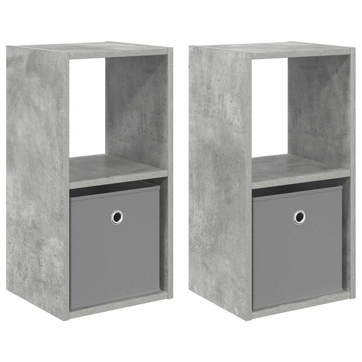 Sengebord 2 pcs Beton Grå 30,5 x 27 x 59,5 cm Konstrueret træ