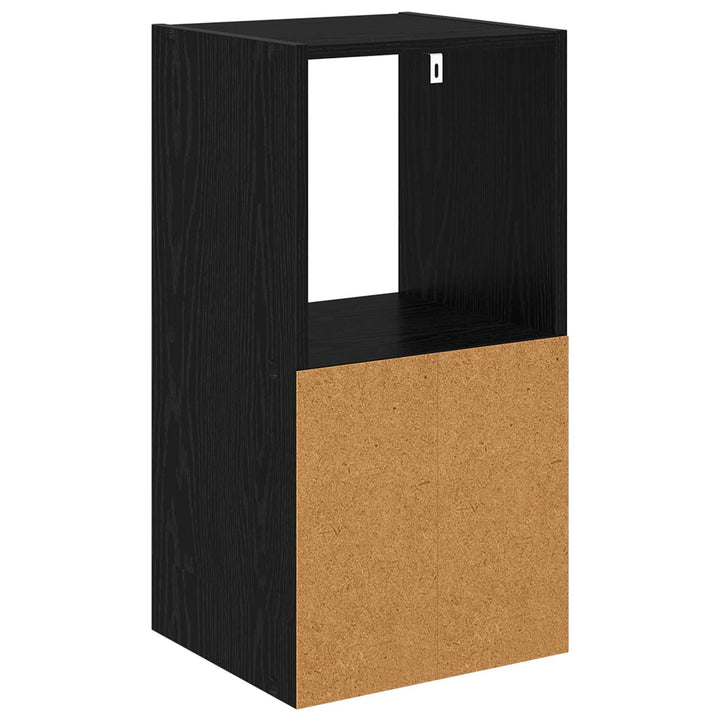 Sengebord med skuffe Sort eg 35 x 32 x 68,5 cm Konstrueret træ