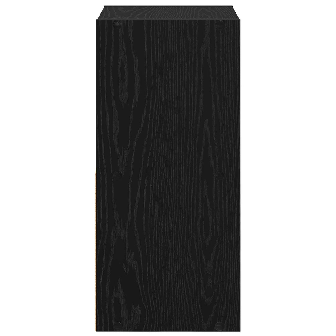 Sengebord med skuffe Sort eg 35 x 32 x 68,5 cm Konstrueret træ