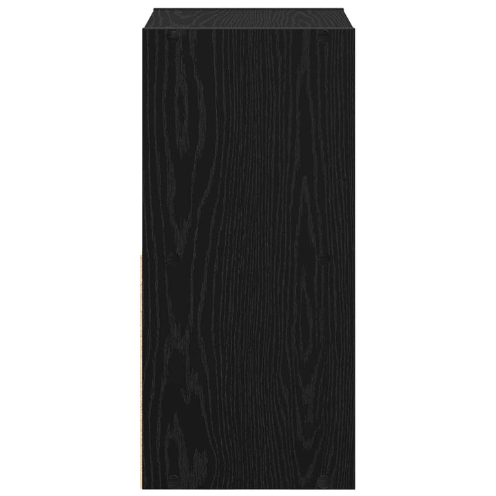 Sengebord med skuffe Sort eg 35 x 32 x 68,5 cm Konstrueret træ