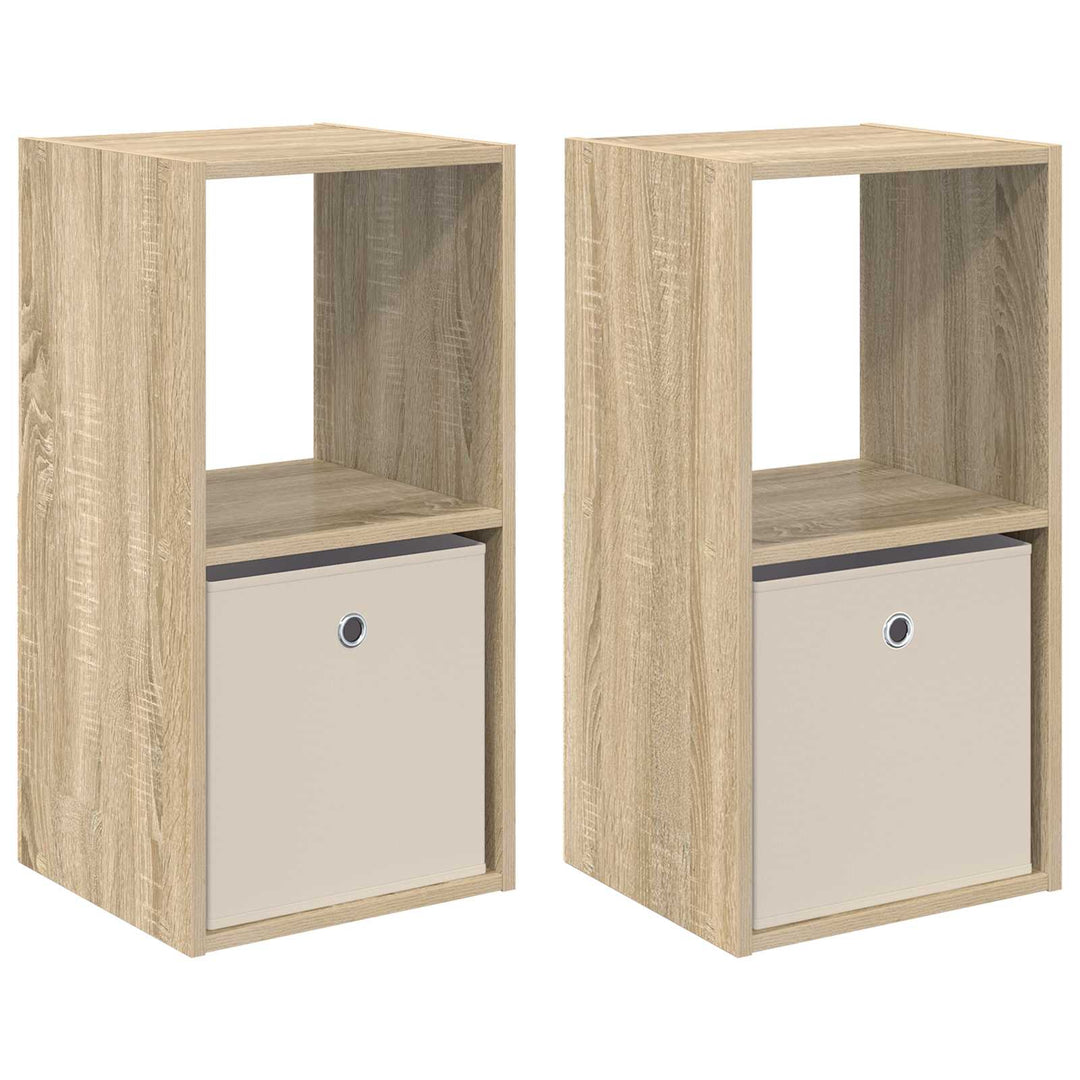 Sengebord 2 pcs Sonoma eg 35 x 32 x 68,5 cm Konstrueret træ