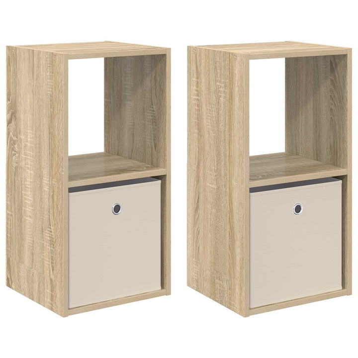 Sengebord 2 pcs Sonoma eg 35 x 32 x 68,5 cm Konstrueret træ