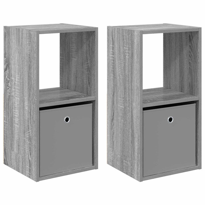Sengebord 2 pcs Grå Sonoma 35 x 32 x 68,5 cm Konstrueret træ