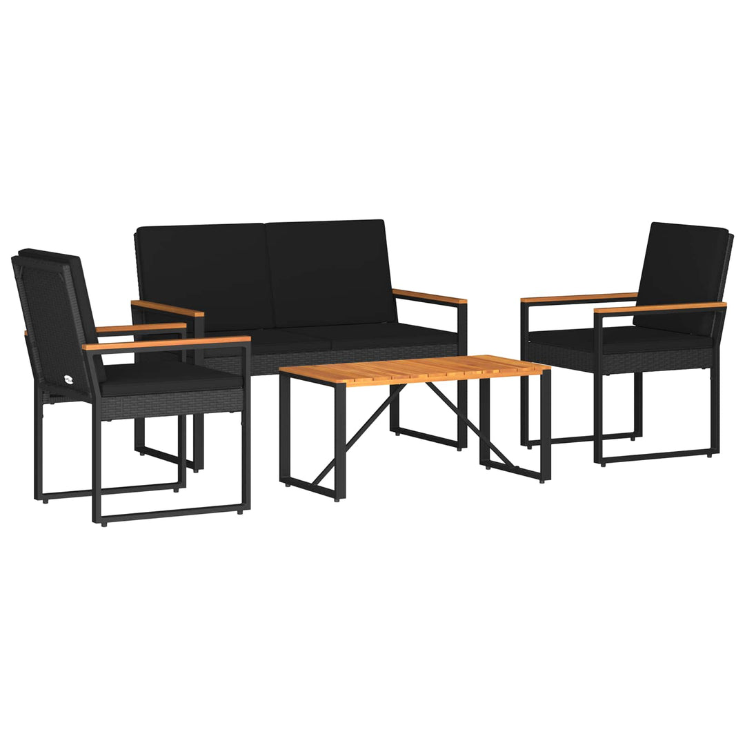 Have møbel sæt 4 stk. Sort polyrattan