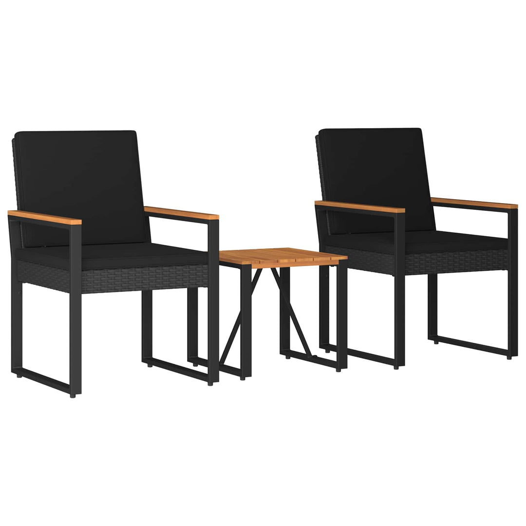 Have møbel sæt 3 stk. Sort polyrattan