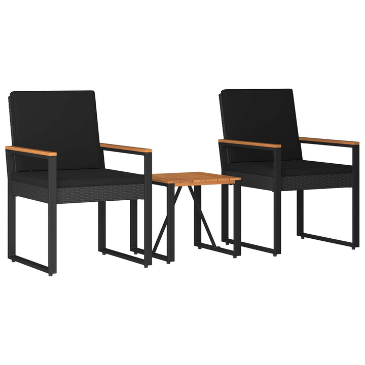 Have møbel sæt 3 stk. Sort polyrattan