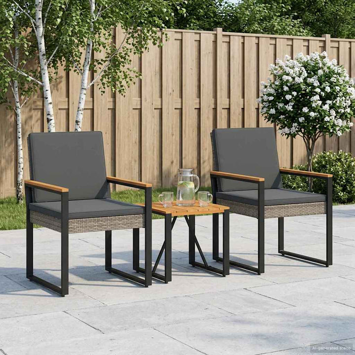 Have møbel sæt 3 stk. Grå og Mørkegrå polyrattan
