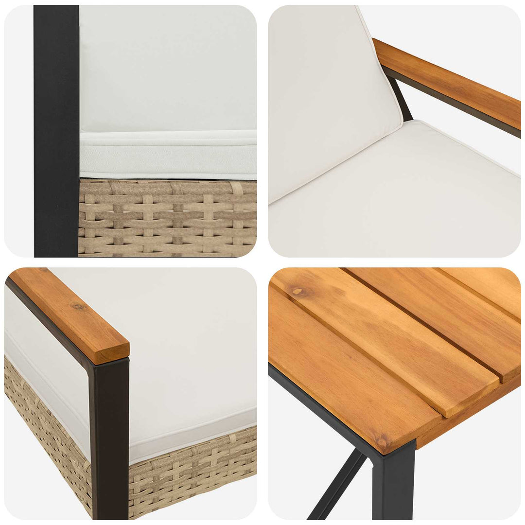 Have møbel sæt 3 stk. Beige og cremehvid polyrattan