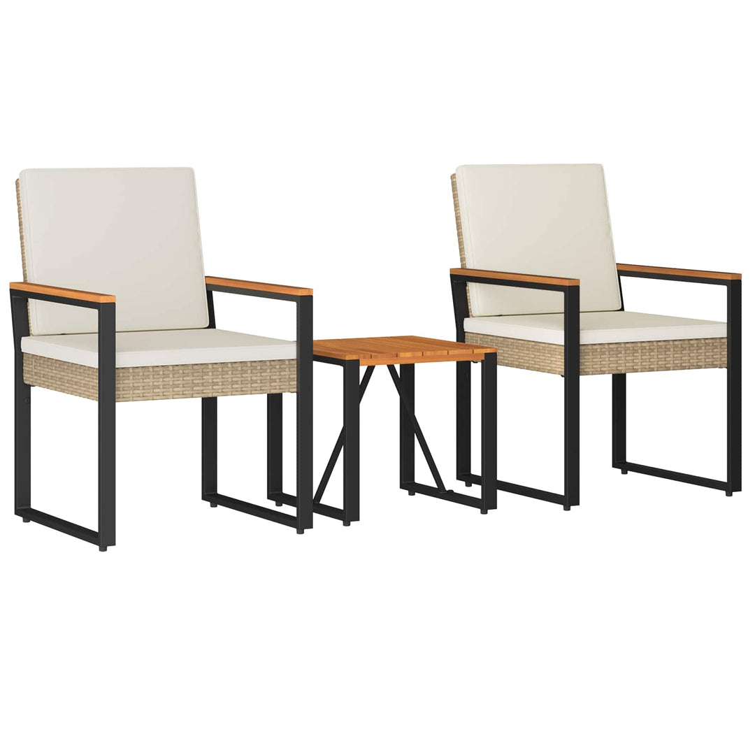 Have møbel sæt 3 stk. Beige og cremehvid polyrattan