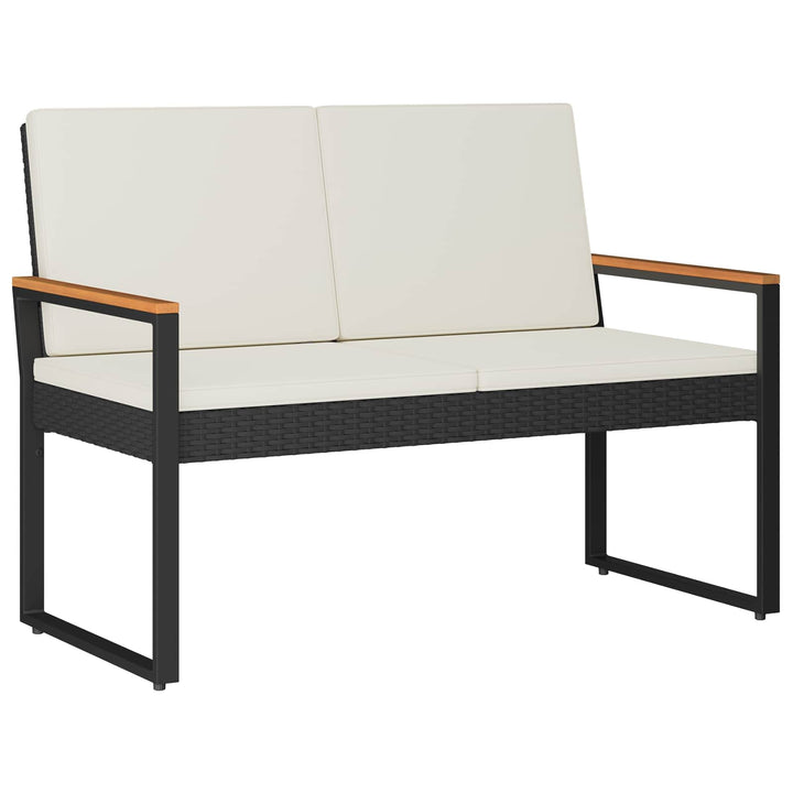 Udendørs bænk 2 -Seater 107 x 61 x 80 cm polyrattan Rektangulær