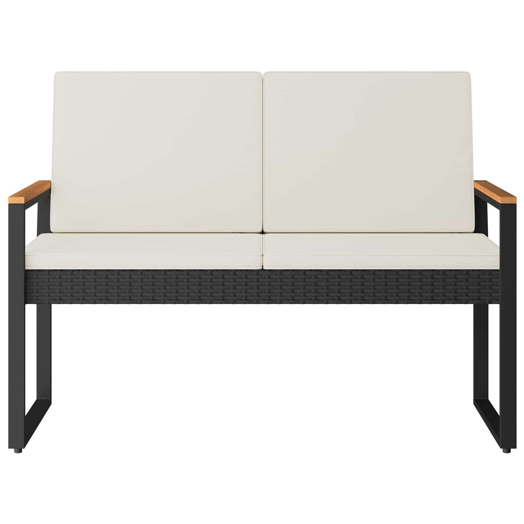 Udendørs bænk 2 -Seater 107 x 61 x 80 cm polyrattan Rektangulær