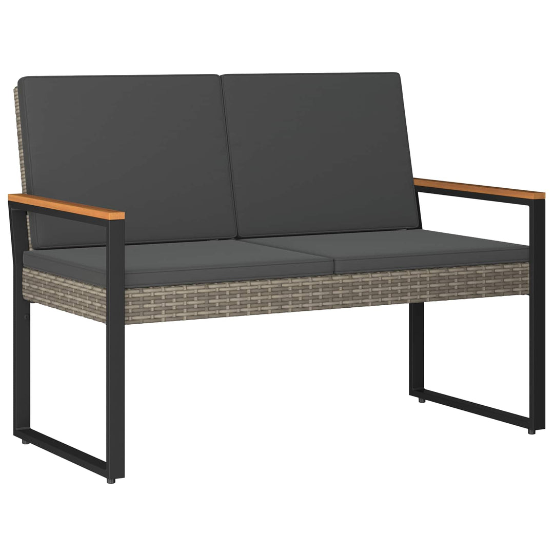 Udendørs bænk 2 -Seater 107 x 61 x 80 cm polyrattan Rektangulær