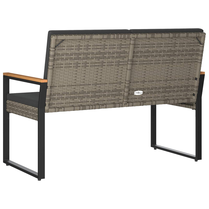 Udendørs bænk 2 -Seater 107 x 61 x 80 cm polyrattan Rektangulær