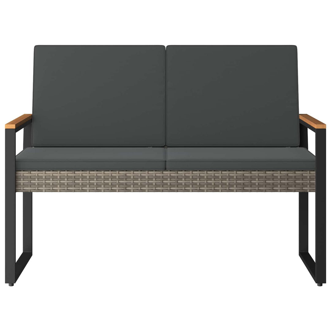 Udendørs bænk 2 -Seater 107 x 61 x 80 cm polyrattan Rektangulær