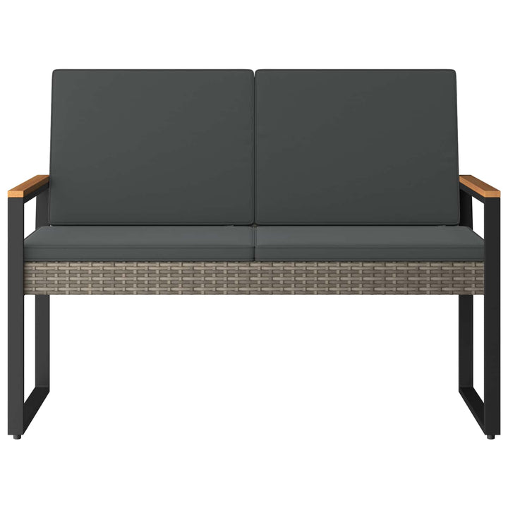 Udendørs bænk 2 -Seater 107 x 61 x 80 cm polyrattan Rektangulær