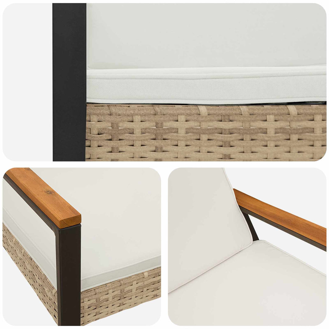 Udendørs bænk 2 -Seater 107 x 61 x 80 cm polyrattan Rektangulær