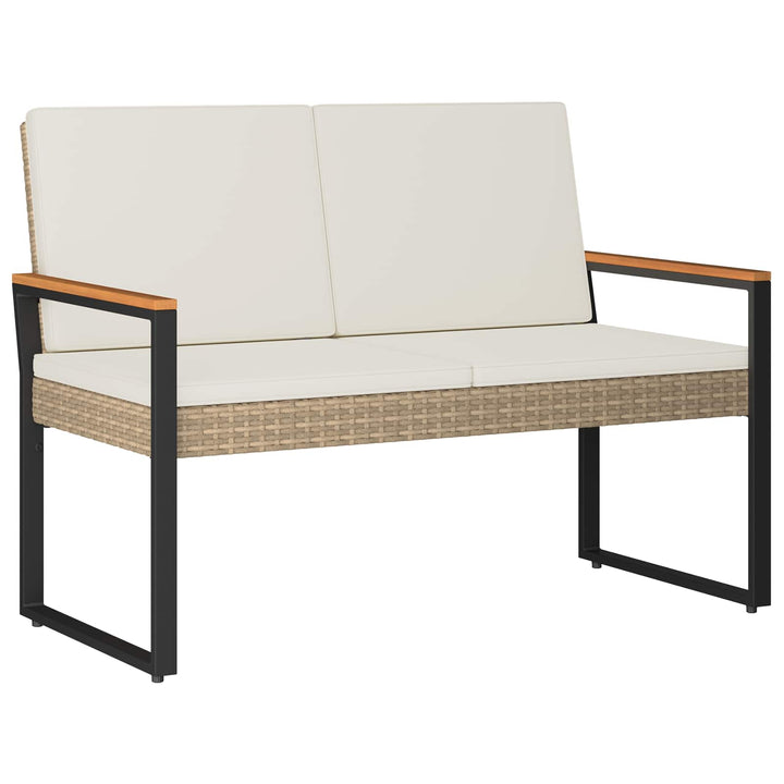 Udendørs bænk 2 -Seater 107 x 61 x 80 cm polyrattan Rektangulær