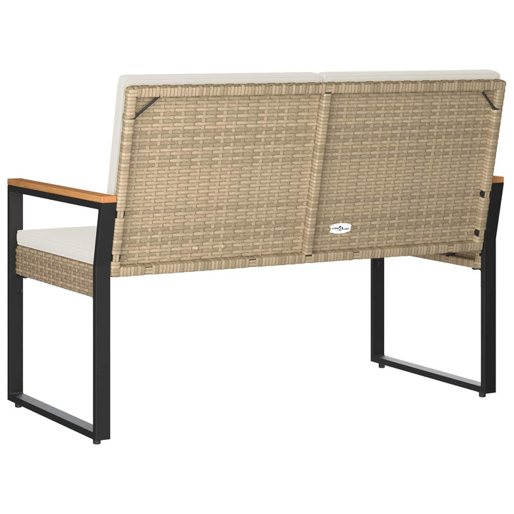 Udendørs bænk 2 -Seater 107 x 61 x 80 cm polyrattan Rektangulær