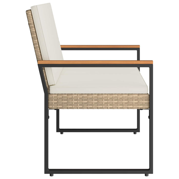 Udendørs bænk 2 -Seater 107 x 61 x 80 cm polyrattan Rektangulær