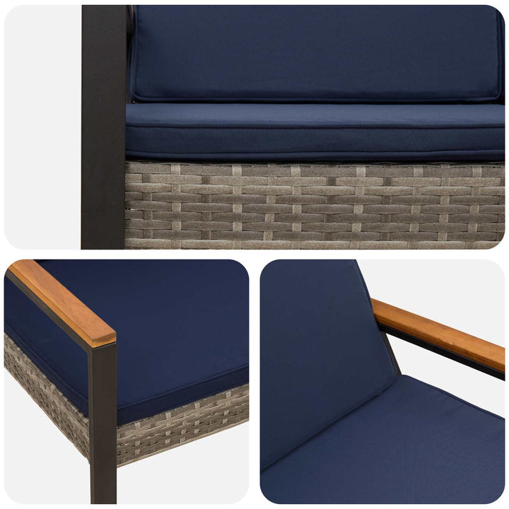 Udendørs bænk 2 -Seater 107 x 61 x 80 cm polyrattan Rektangulær