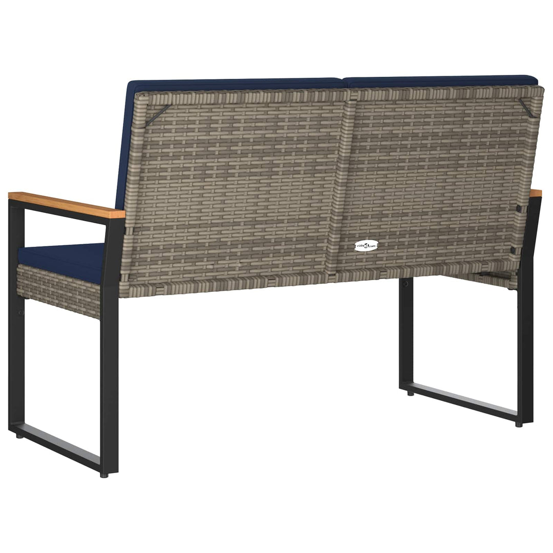 Udendørs bænk 2 -Seater 107 x 61 x 80 cm polyrattan Rektangulær