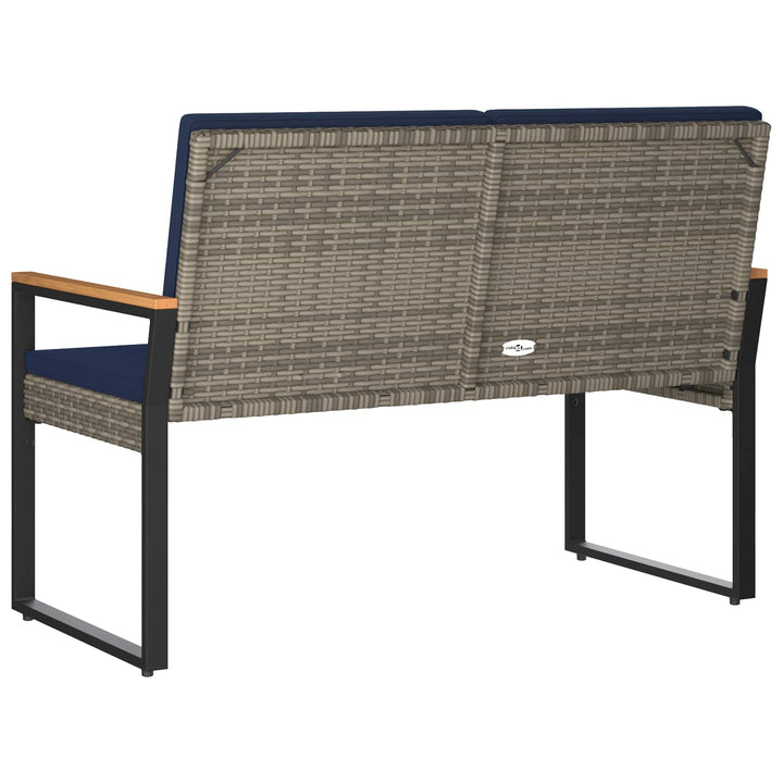 Udendørs bænk 2 -Seater 107 x 61 x 80 cm polyrattan Rektangulær