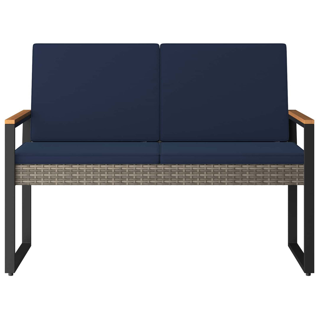 Udendørs bænk 2 -Seater 107 x 61 x 80 cm polyrattan Rektangulær