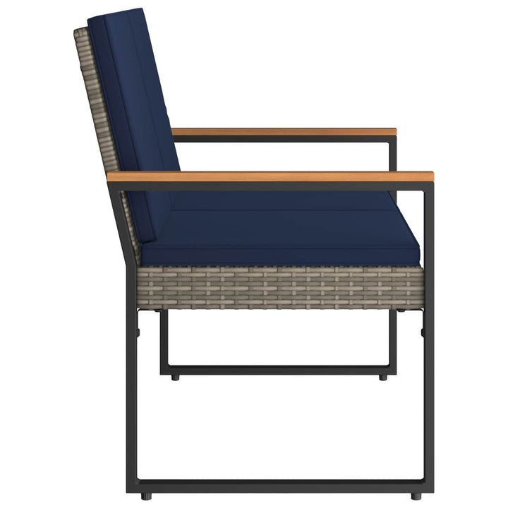 Udendørs bænk 2 -Seater 107 x 61 x 80 cm polyrattan Rektangulær