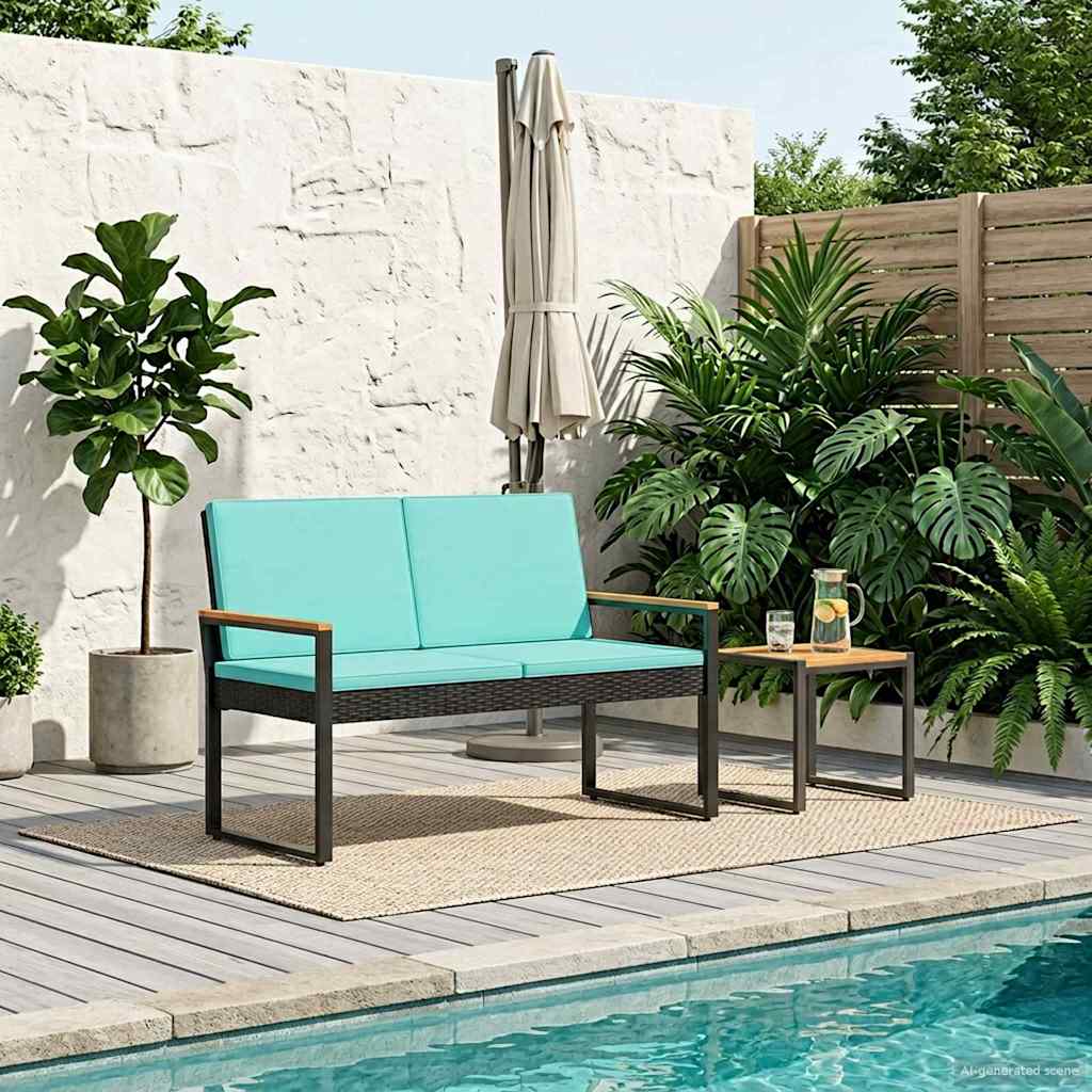 Udendørs bænk 2 -Seater 107 x 61 x 80 cm polyrattan Rektangulær