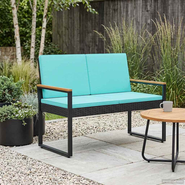 Udendørs bænk 2 -Seater 107 x 61 x 80 cm polyrattan Rektangulær