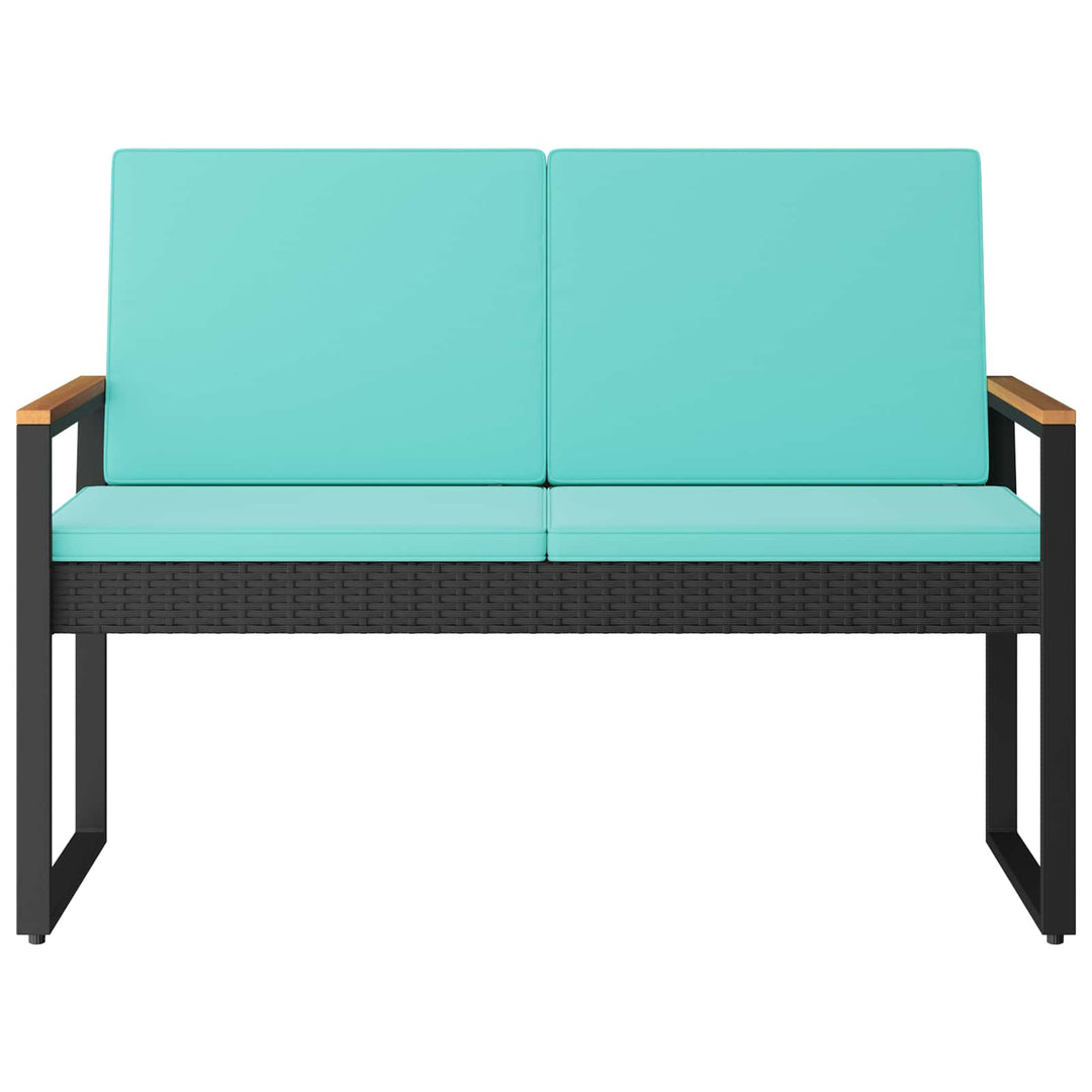 Udendørs bænk 2 -Seater 107 x 61 x 80 cm polyrattan Rektangulær