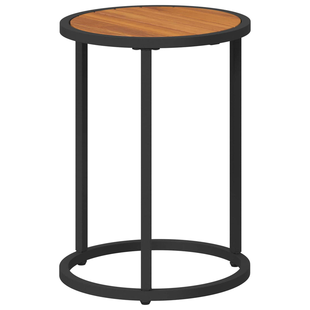 Kaffebord Sæt 2 stk. Naturfarvet og sort 55 x 55 x 45 cm