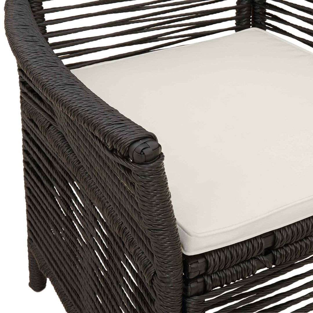 Udestol 2 stk. Sort og Cream polyrattan
