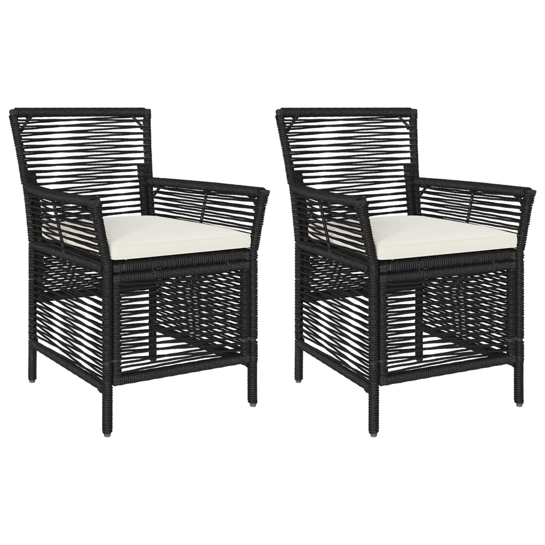 Udestol 2 stk. Sort og Cream polyrattan