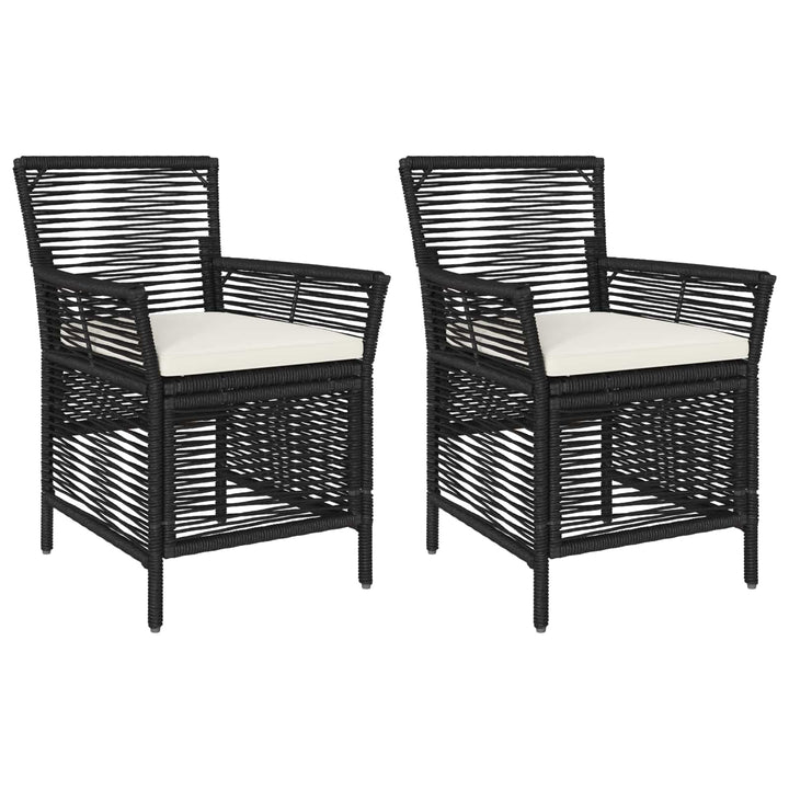 Udestol 2 stk. Sort og Cream polyrattan