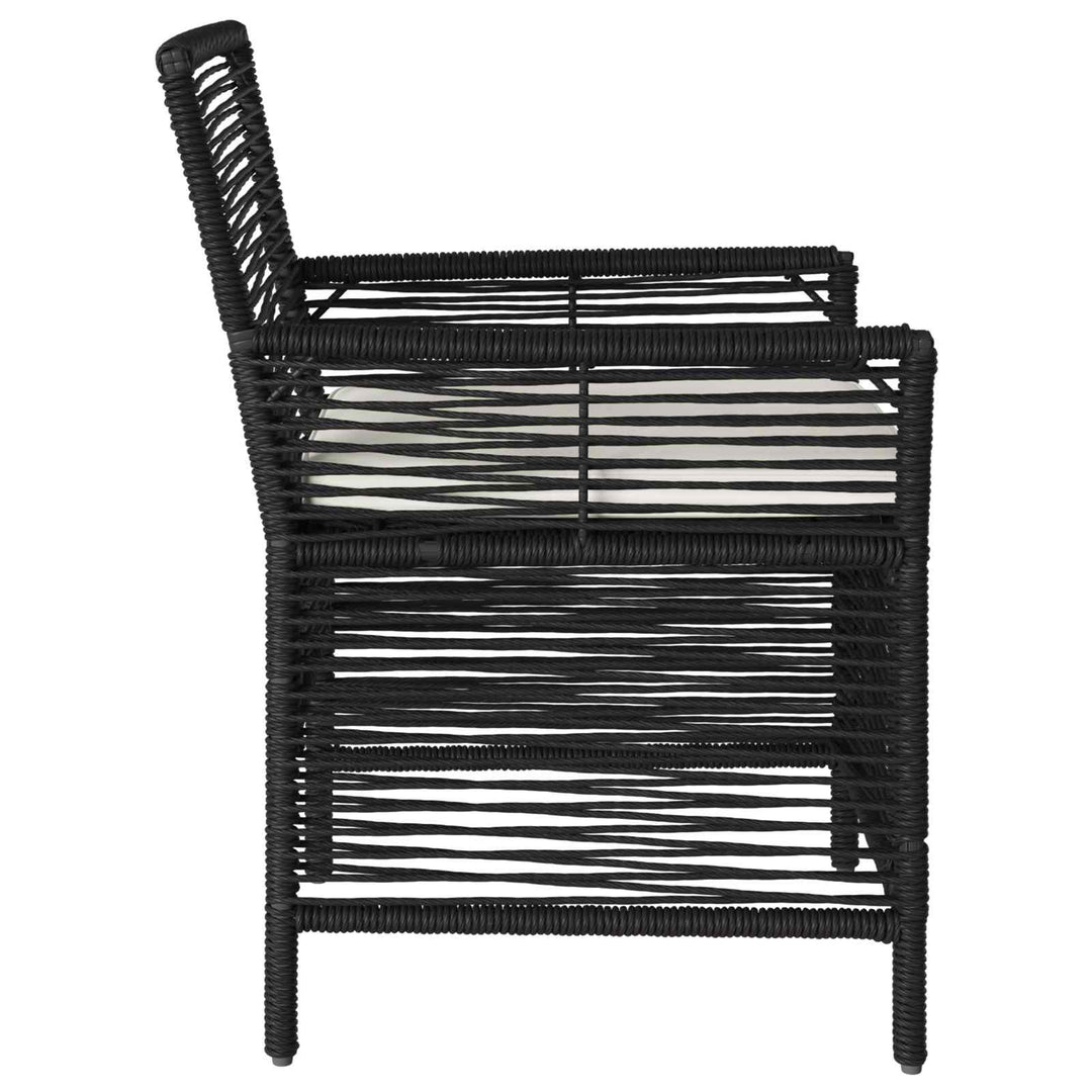 Udestol 2 stk. Sort og Cream polyrattan