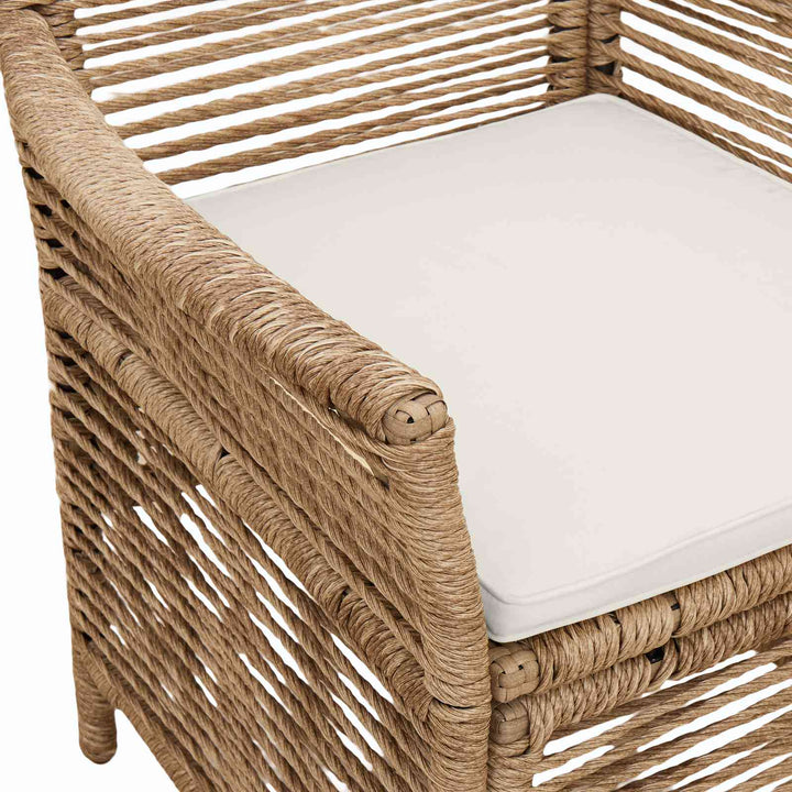 Udestol 2 stk. Beige og creme polyrattan