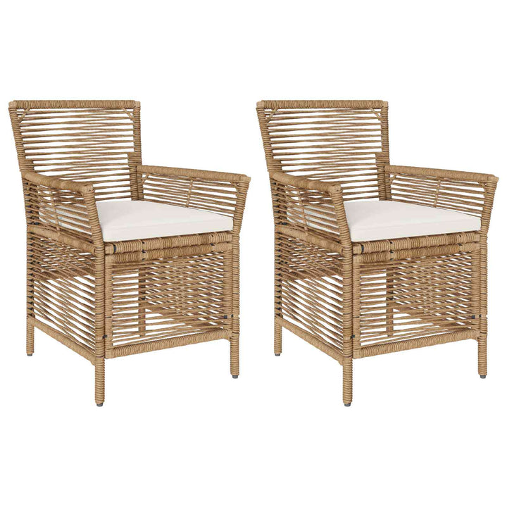 Udestol 2 stk. Beige og creme polyrattan