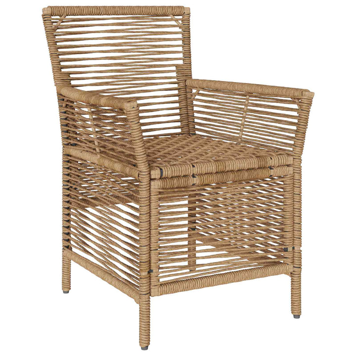 Udestol 2 stk. Beige og creme polyrattan
