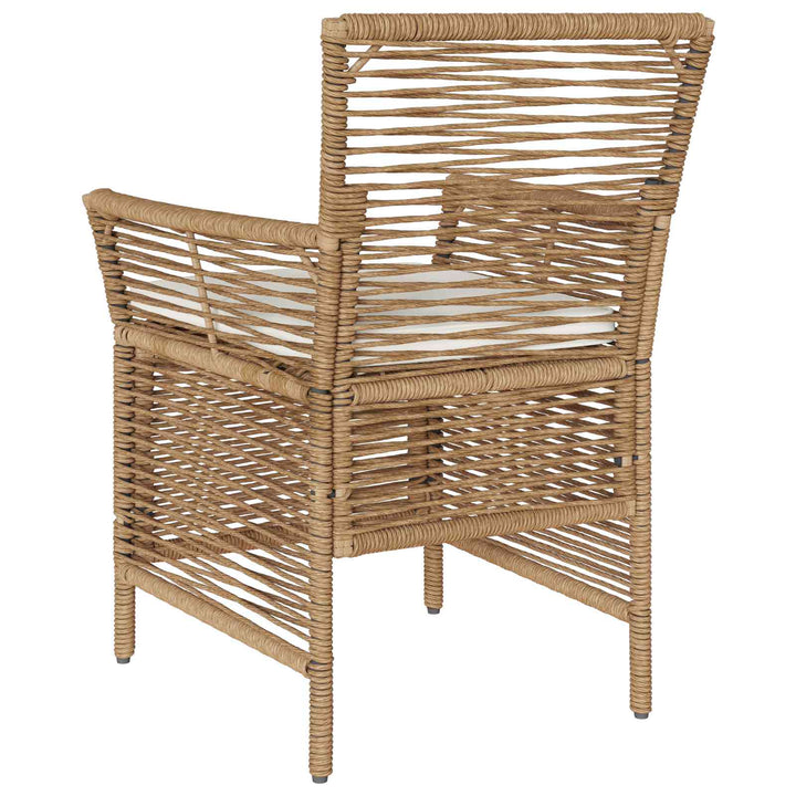 Udestol 2 stk. Beige og creme polyrattan