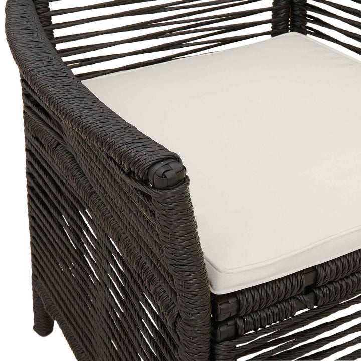 Udestol 4 stk. Sort og Cream polyrattan