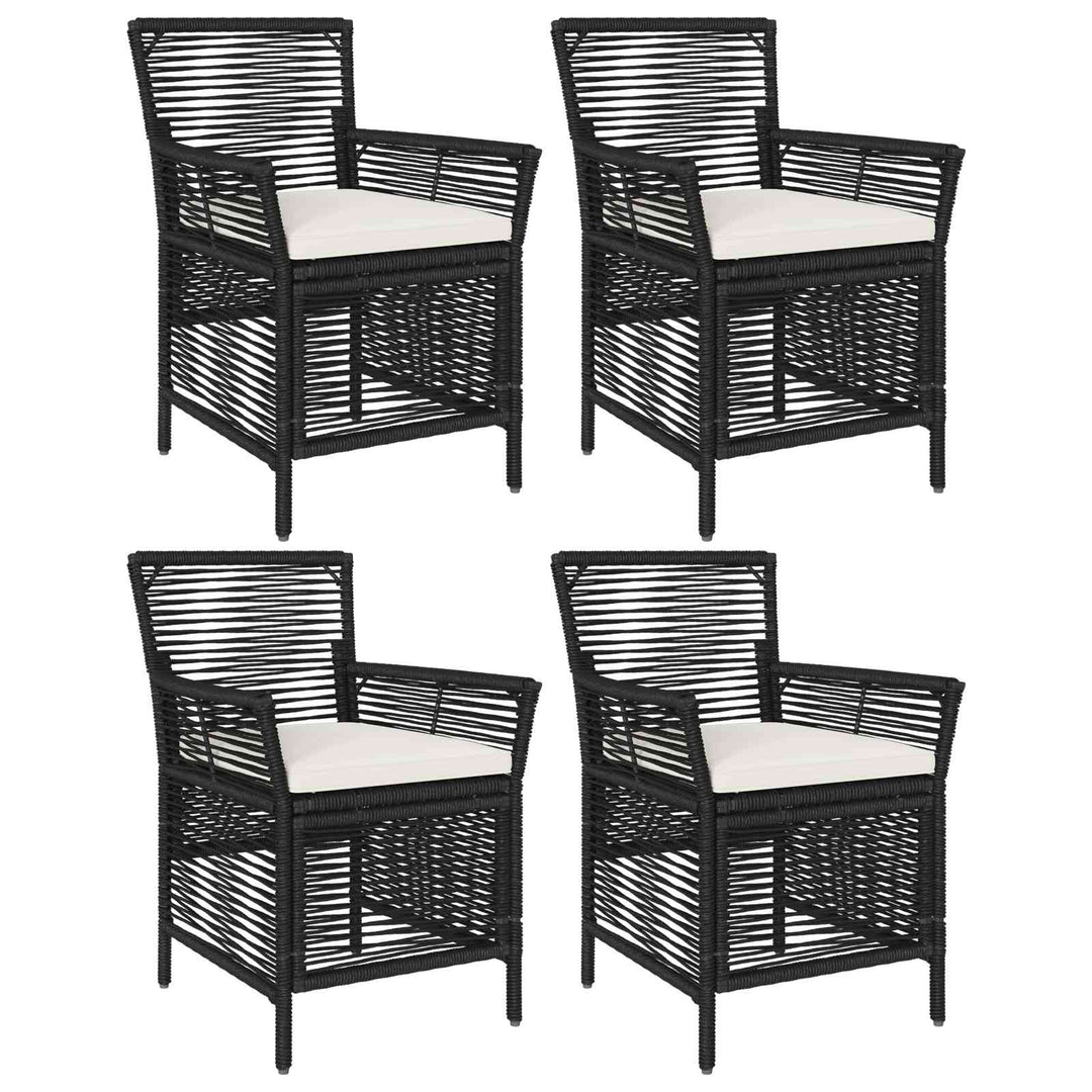 Udestol 4 stk. Sort og Cream polyrattan