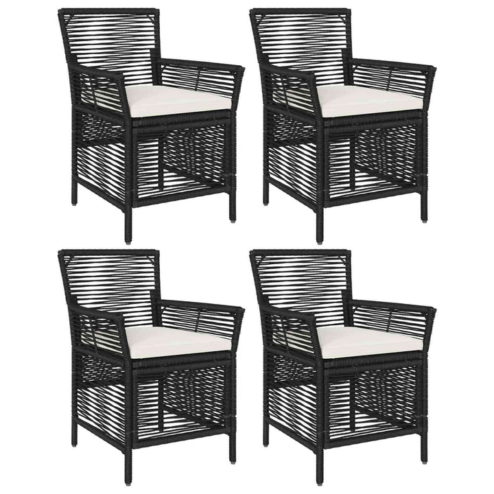 Udestol 4 stk. Sort og Cream polyrattan