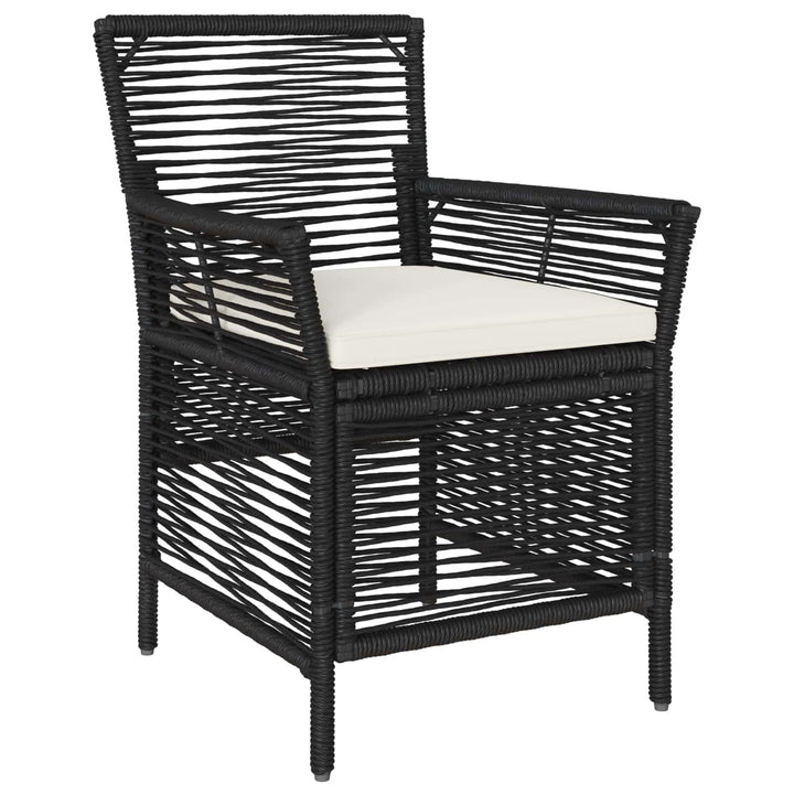 Udestol 4 stk. Sort og Cream polyrattan